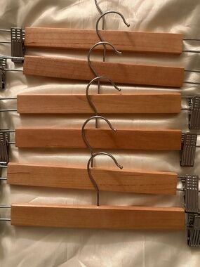 6 Wooden pant Hangers